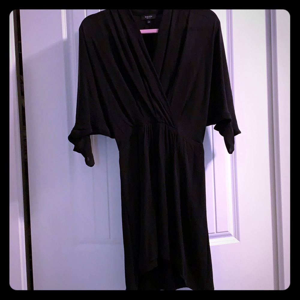 Babaton Black 100% silk kimono dress
